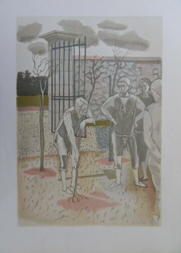 Le vieillard et les trois jeunes hommes, Gravure di Maurice Brianchon, Stampa in vendita su Singulart