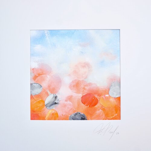 Orange Lotus Mini III by Frederic Paul, Painting for Sale on Singulart