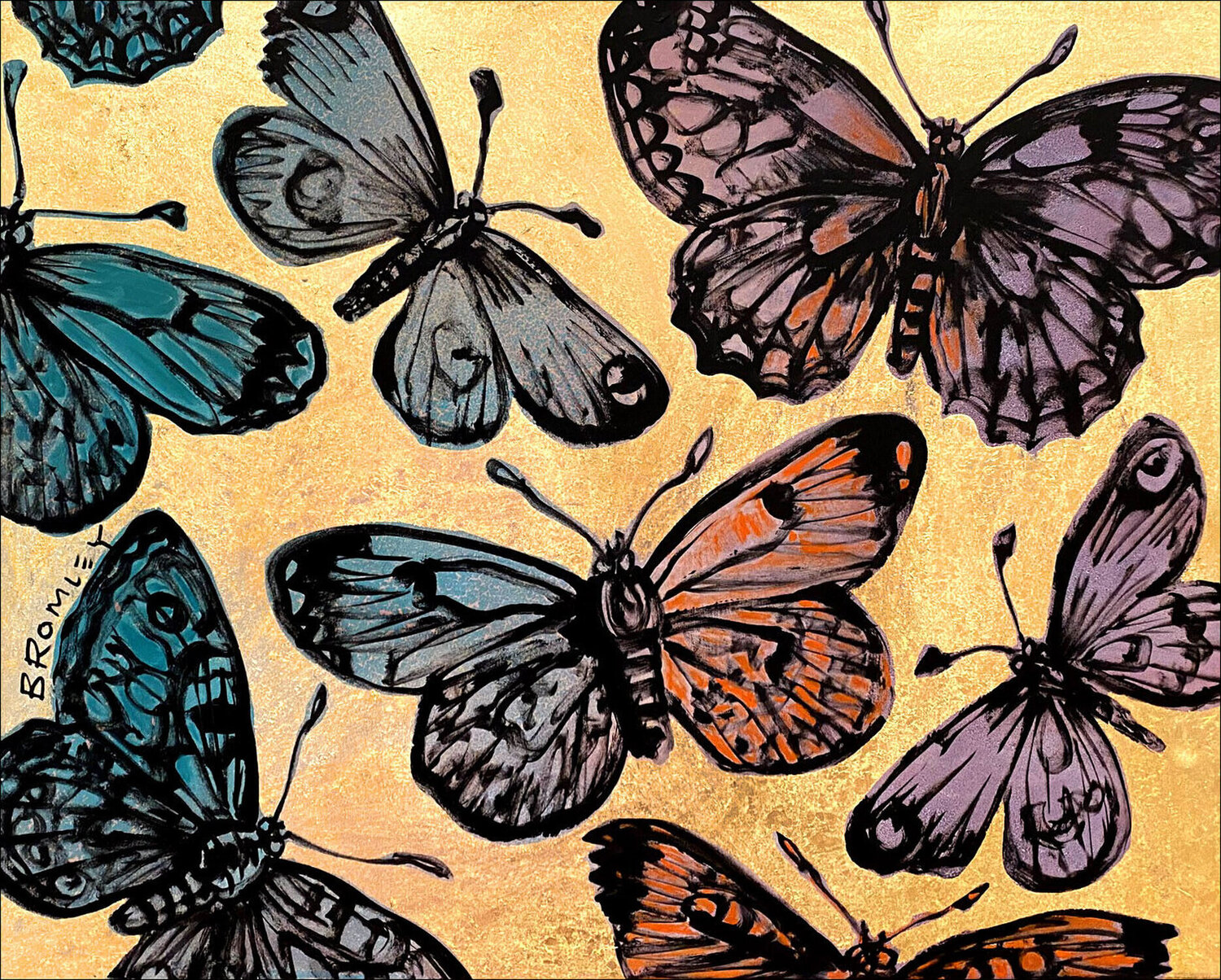 Butterflies David Bromley Dipinto originale in vendita