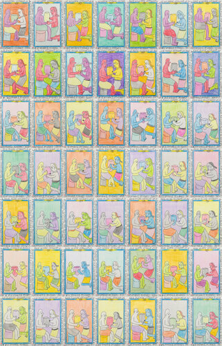 La Rencontre des Amoureux par Frédéric Bruly Bouabré, Œuvre sur papier en vente sur Singulart