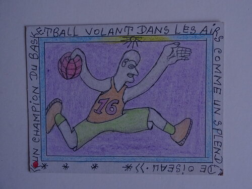 Basketball par Frédéric Bruly Bouabré, Œuvre sur papier en vente sur Singulart