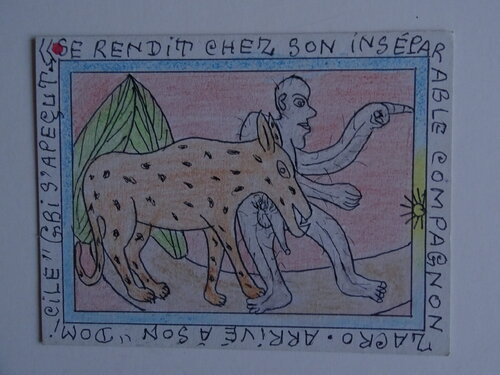 The Hunter by Frédéric Bruly Bouabré, Work on Paper for Sale on Singulart