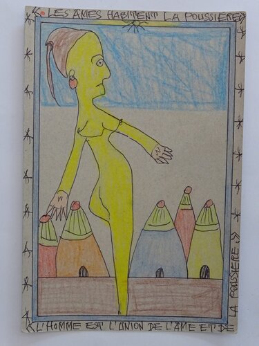 Girl de Frédéric Bruly Bouabré, Obra en papel a la venta en Singulart