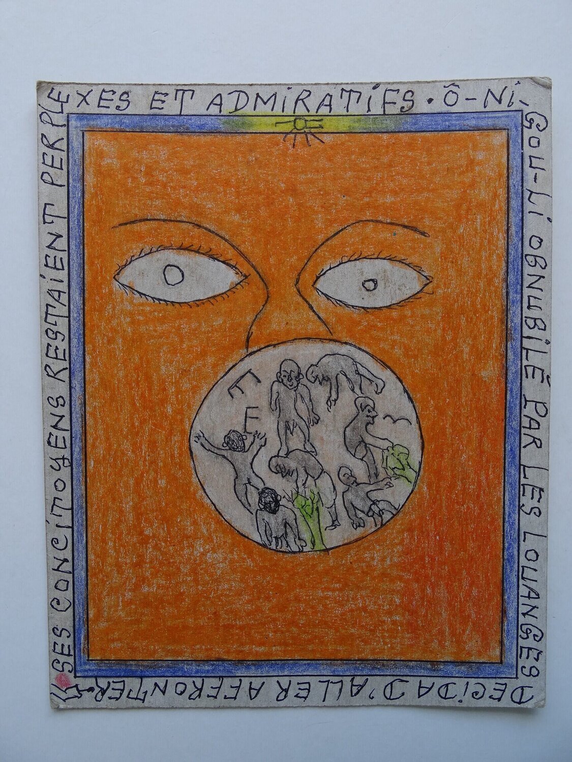 The Misterious Eyes Frédéric Bruly Bouabré Werk auf Papier zu verkaufen