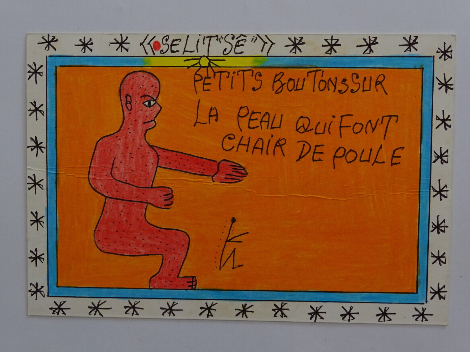 The Red Man Frédéric Bruly Bouabré Opera su carta in vendita