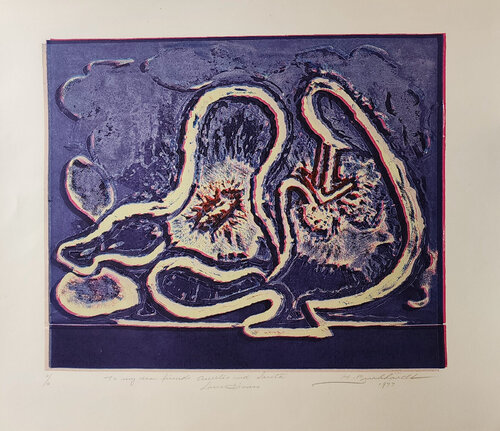 Purple creature di Hans Burkhardt, Stampa in vendita su Singulart