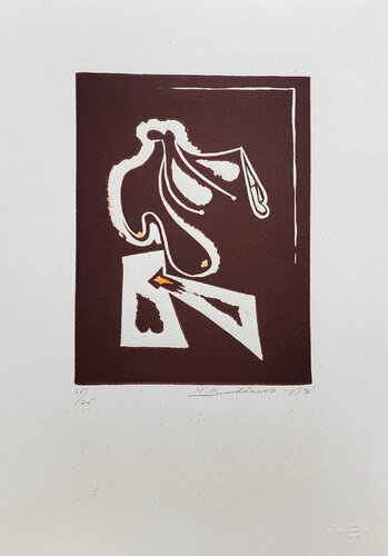 Abstract figure in brown di Hans Burkhardt, Stampa in vendita su Singulart
