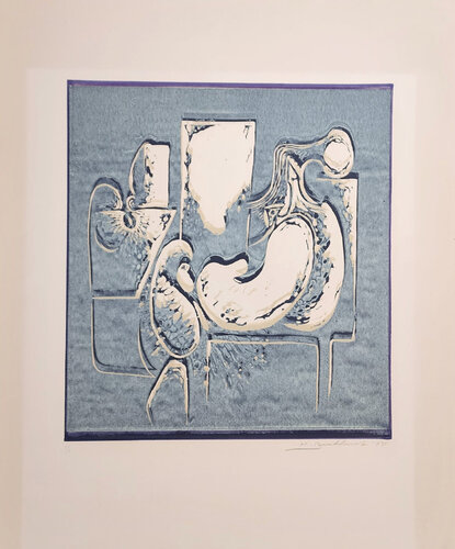 Abstract forms in blue van Hans Burkhardt, Afdruk te koop op Singulart