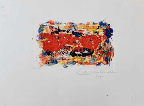Abstract orange forms van Hans Burkhardt, Afdruk te koop op Singulart