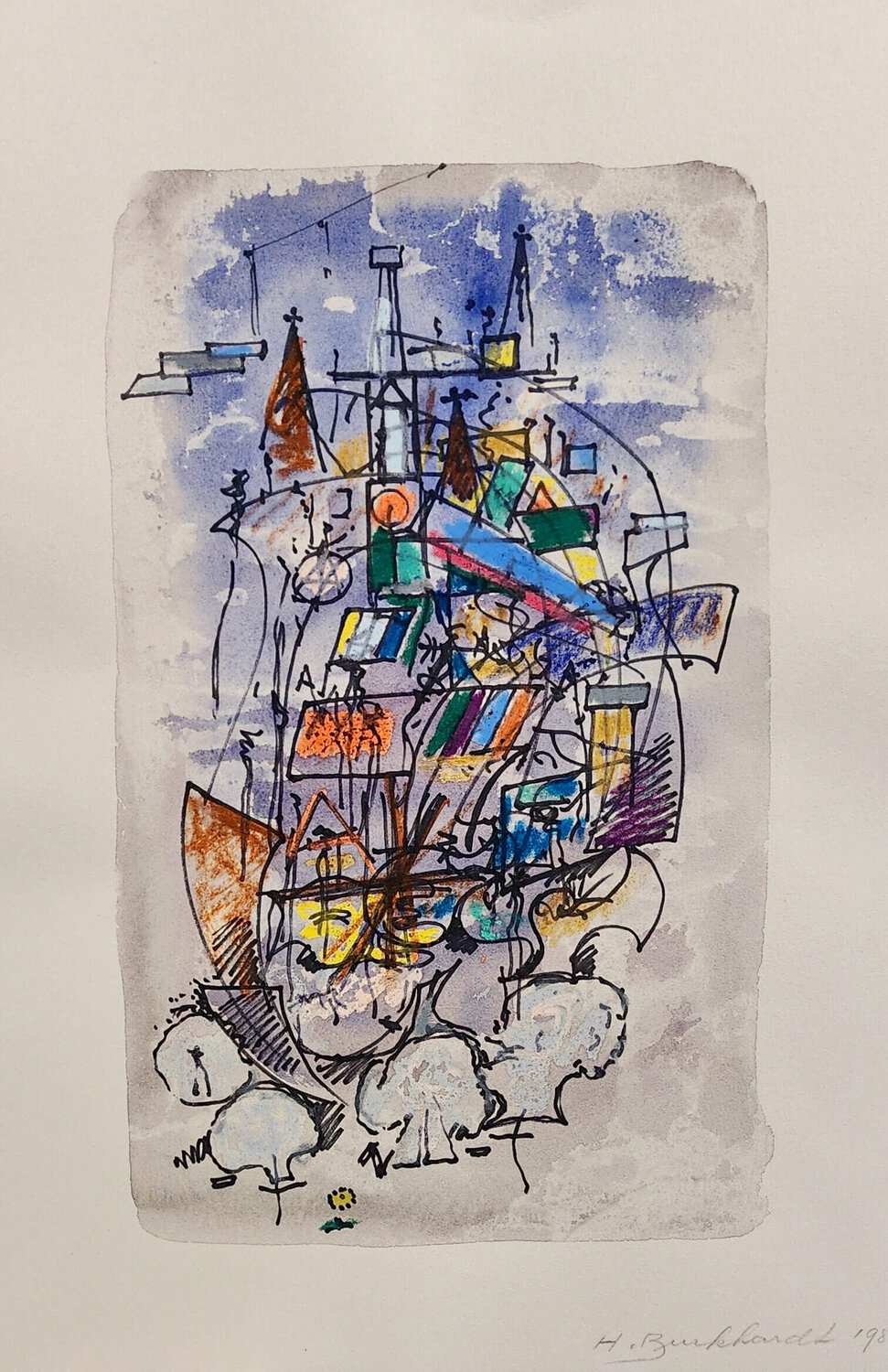 Cityscape in purple Hans Burkhardt