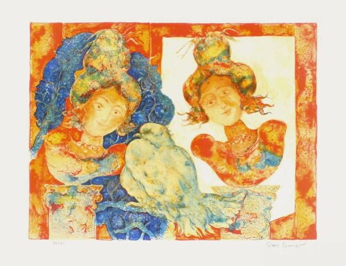Les deux femmes by Sakti Burman, Print for Sale on Singulart