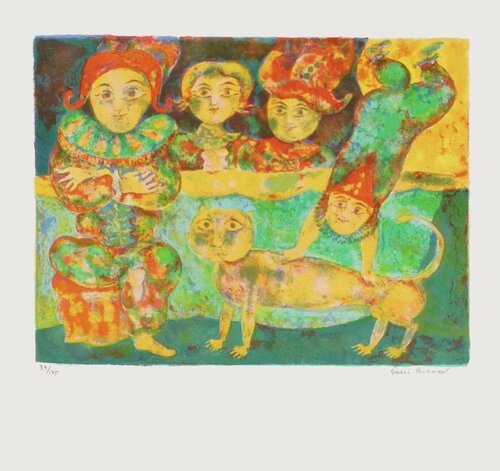 Les clowns by Sakti Burman, Print for Sale on Singulart