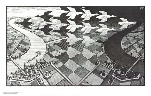 Day and Night von M. C. Escher, Druck kaufen auf Singulart