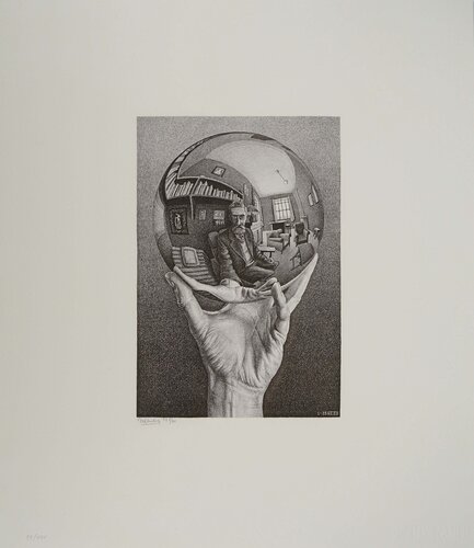 Main avec globe réfléchissant di M. C. Escher, Stampa in vendita su Singulart