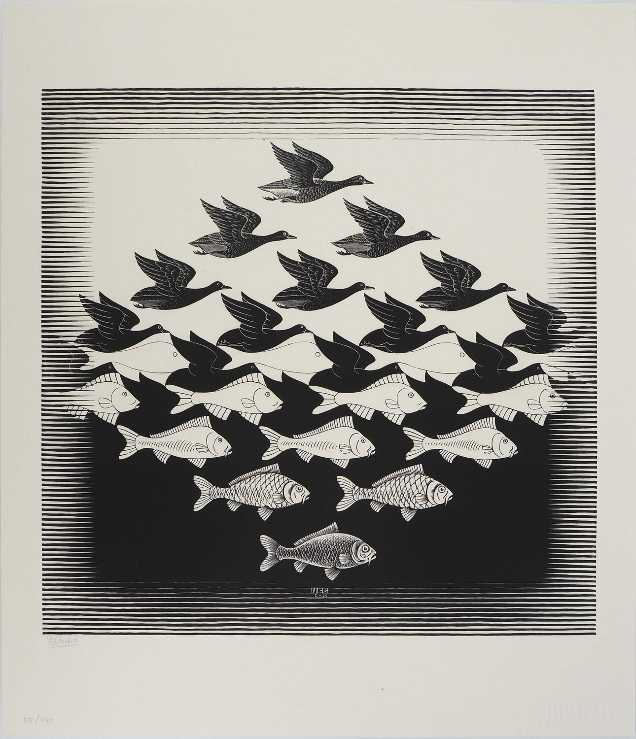 Entre Ciel et Eau M. C. Escher Stampa in vendita