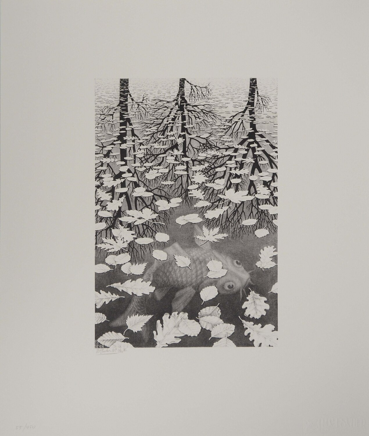 Automne et carpe M. C. Escher Stampa in vendita
