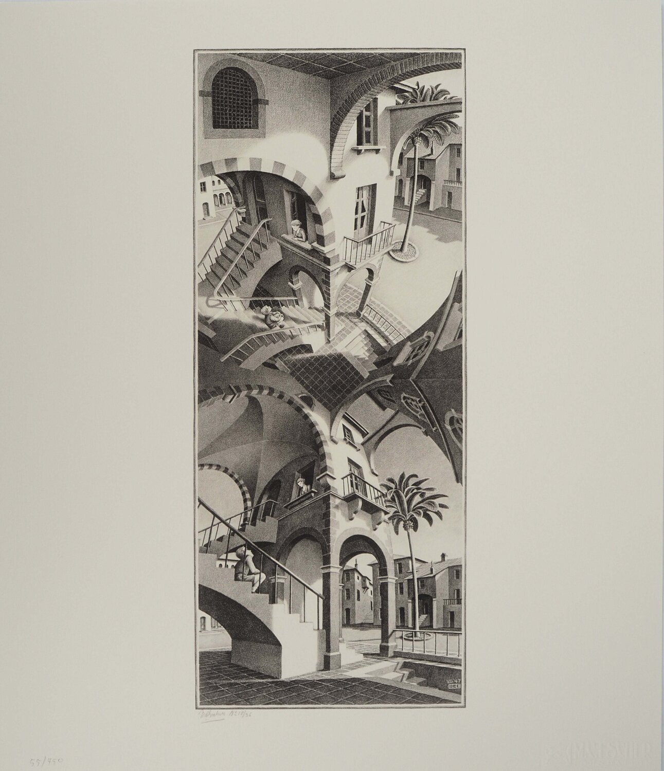 Ascendant et Descendant, Facsimile signé M. C. Escher Impresión en venta