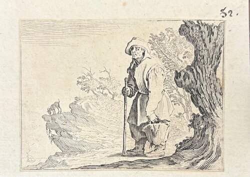 Le Paysan Portant son Sac /The Peasant Carrying his Sack von Jacques Callot, Druck kaufen auf Singulart