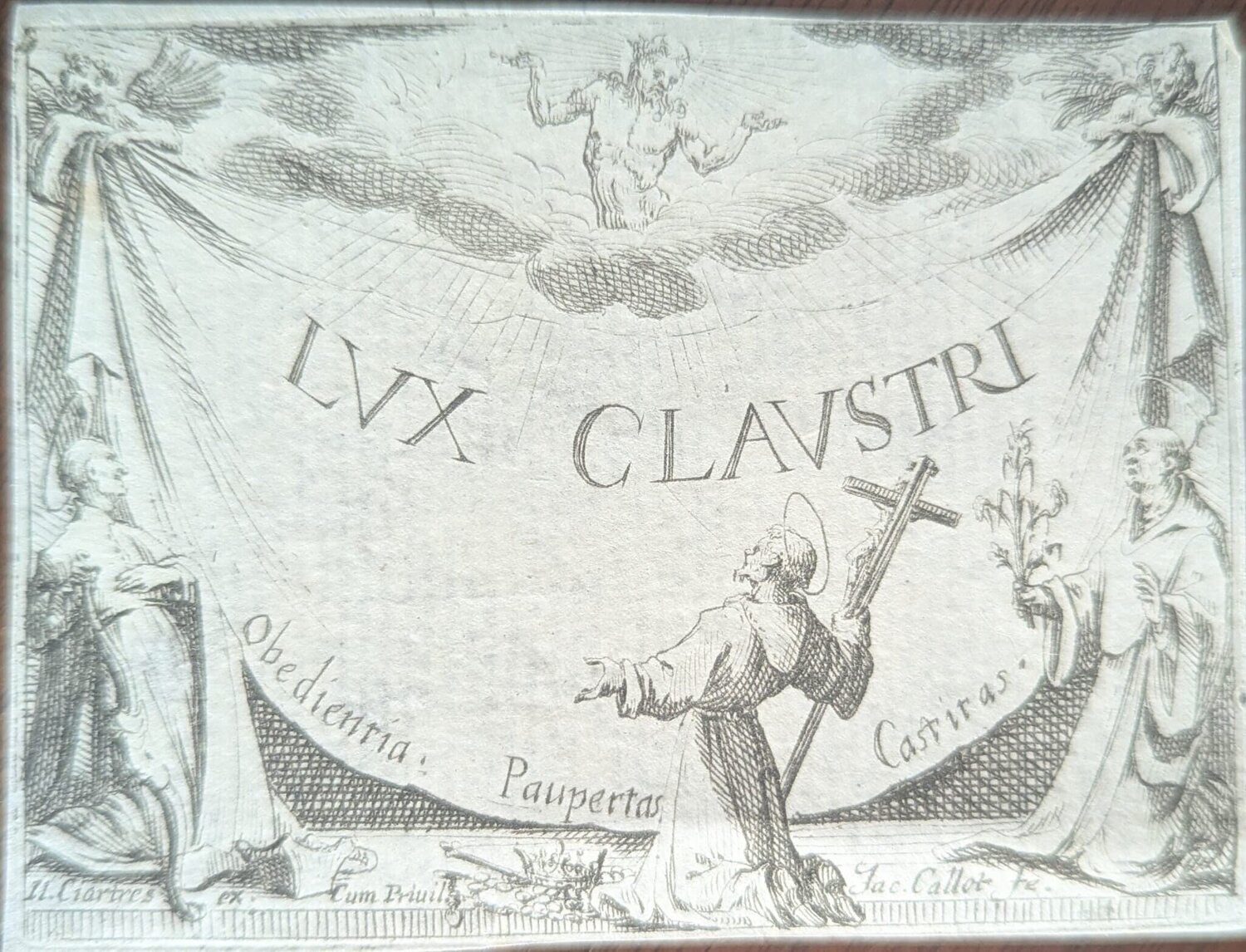 Frontispice (Lux Claustri) Jacques Callot 版画 販売中