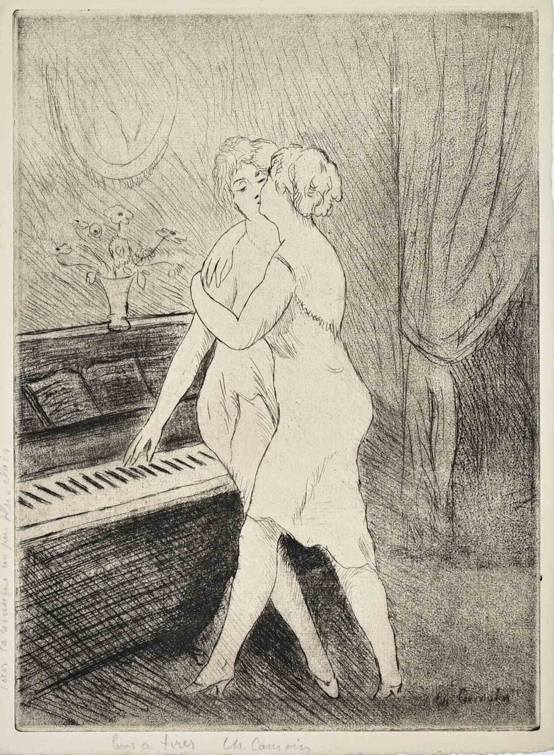 Les Deux Femmes au piano Charles Camoin Stampa in vendita