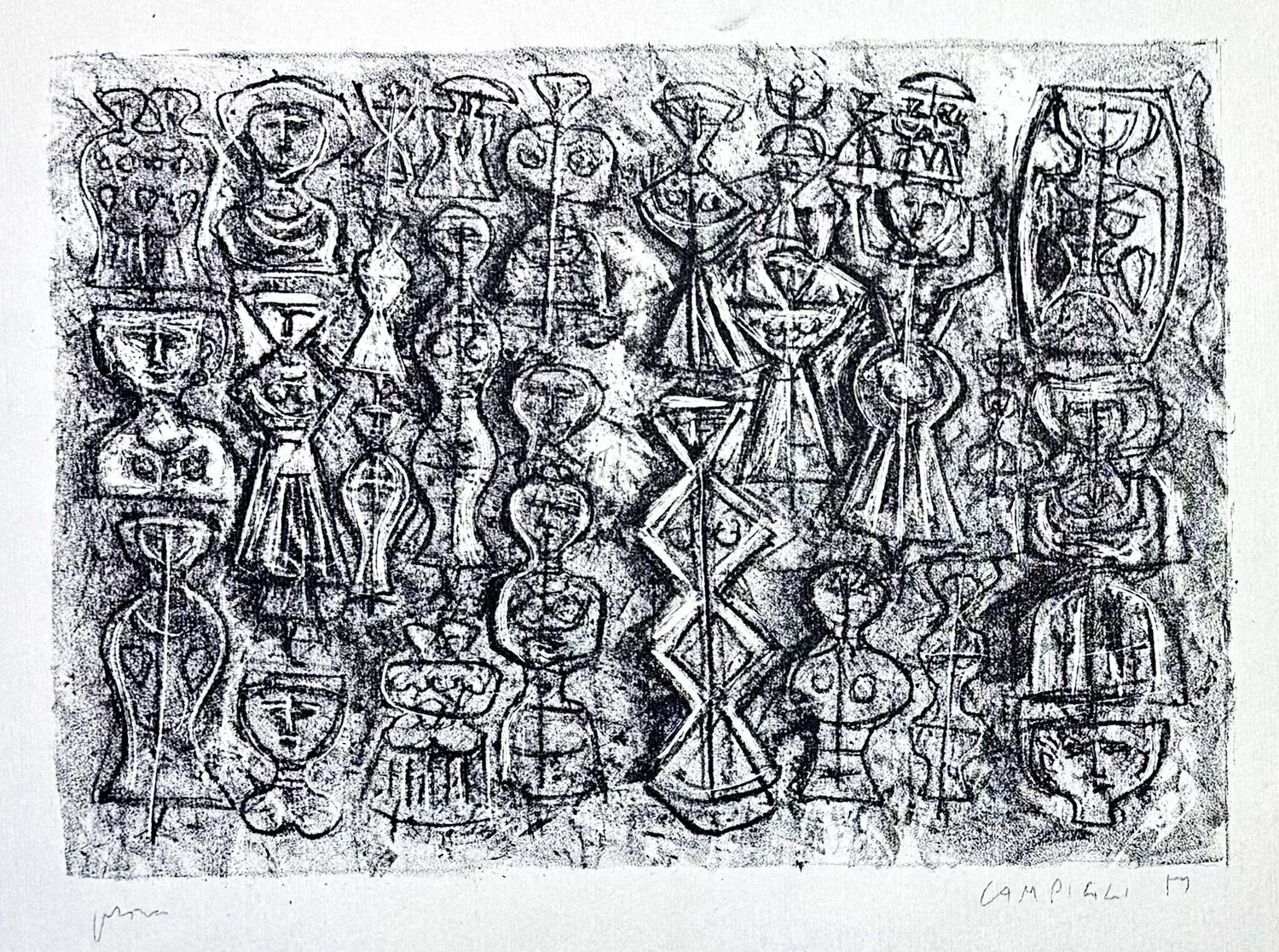 Folla di donne Massimo Campigli Print for sale