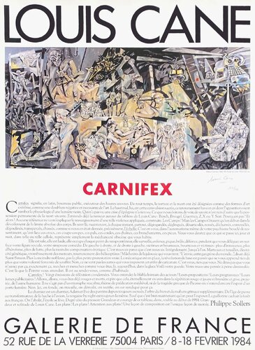 Expo 84 - Carniflex - Galerie de France van Louis Cane, Afdruk te koop op Singulart