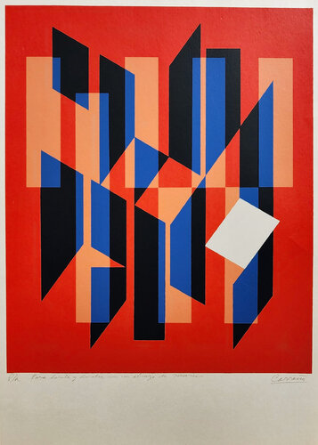 Unknown- composition in red van Mario Carreño, Afdruk te koop op Singulart