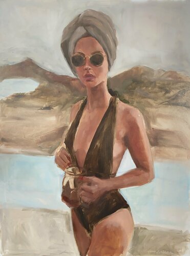 Helena on Paros di Leslie Singer, Pittura in vendita su Singulart