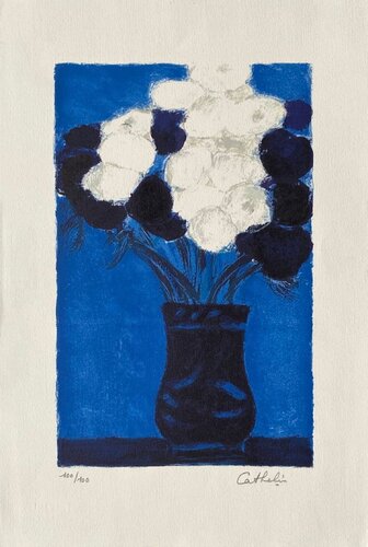 Anémones bleues et blanches by Bernard Cathelin, Print for Sale on Singulart