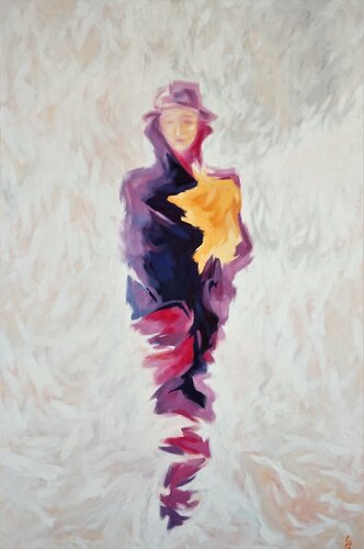 Figur im Schnee van Klaus Feuchtinger, Schilderij te koop op Singulart