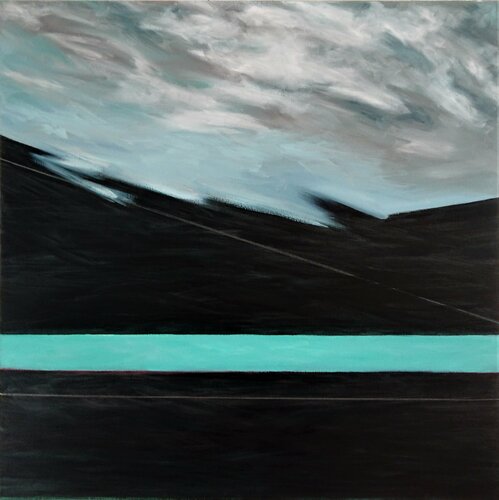 Die Nacht vermisst das Land - Komposition mit Linien von Klaus Feuchtinger, Malerei kaufen auf Singulart