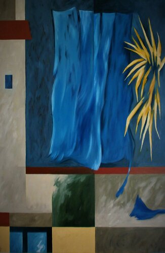 Der blaue Vorhang II von Klaus Feuchtinger, Malerei kaufen auf Singulart