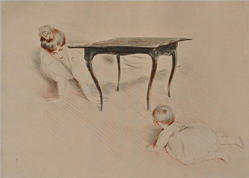 La partie de cache-cache von Paul César Helleu, Druck kaufen auf Singulart