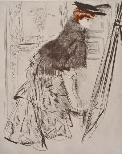 Elégante au chapeau von Paul César Helleu, Druck kaufen auf Singulart