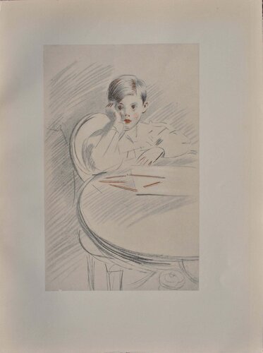 Enfant pensif di Paul César Helleu, Stampa in vendita su Singulart