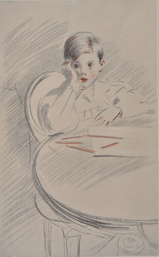 Enfant pensif di Paul César Helleu, Stampa in vendita su Singulart