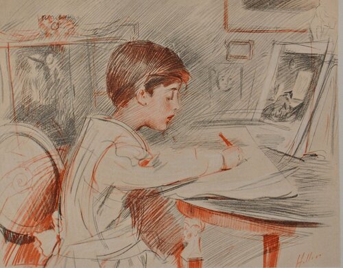 Jeune garçon sérieux Paul César Helleu