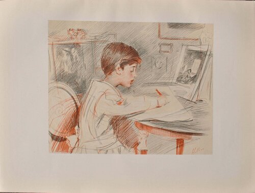 Jeune garçon sérieux Paul César Helleu
