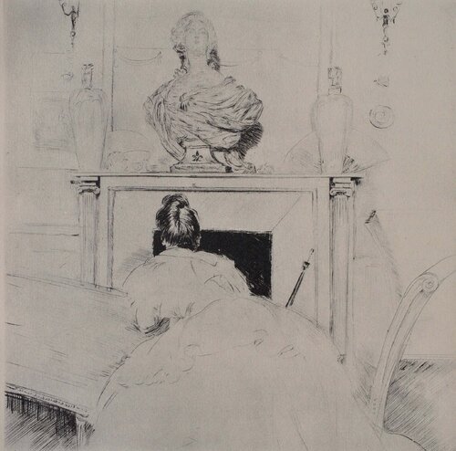 Le buste sur la cheminée Paul César Helleu