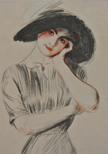 Mademoiselle Medjé Conquy timide von Paul César Helleu, Druck kaufen auf Singulart