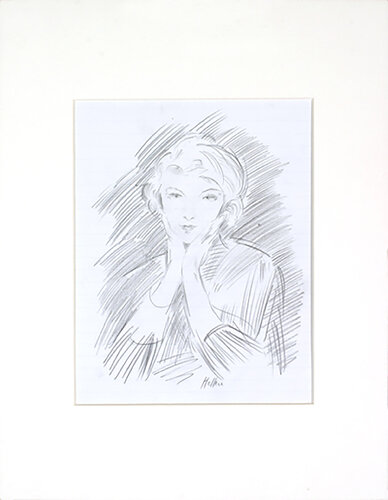 Portrait  - 1954 Drawing - SIGNED 14" x 11" by Paul César Helleu, Print for Sale on Singulart
