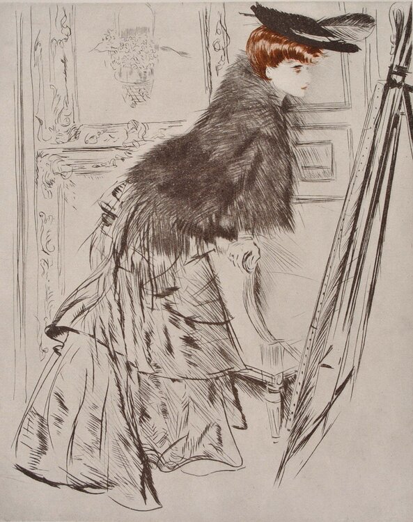 Elégante au chapeau Paul César Helleu
