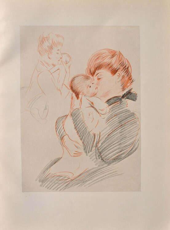 Caresses maternelles Paul César Helleu