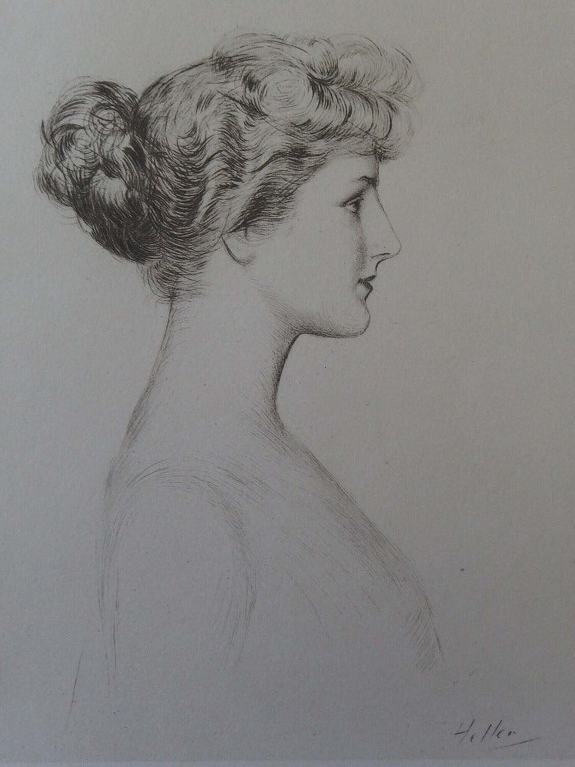 Femme de profil Paul César Helleu Print for sale