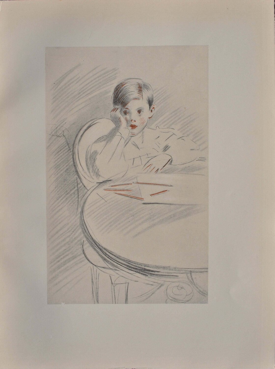Enfant pensif Paul César Helleu Impresión en venta