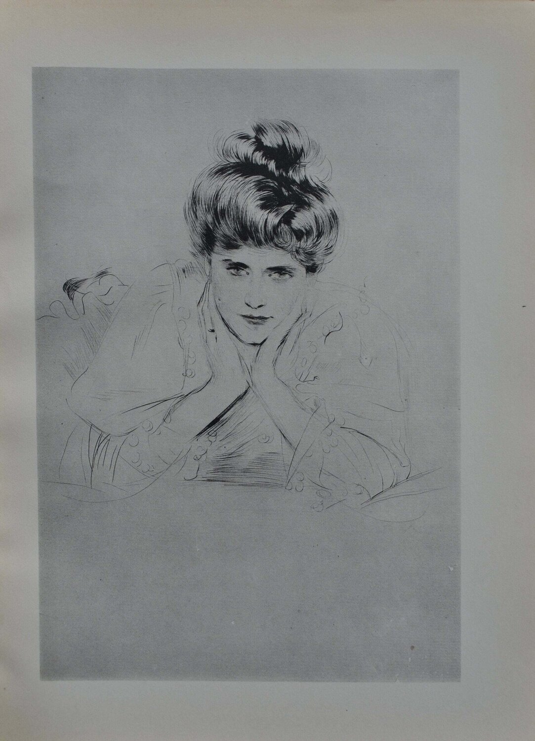 Regard énigmatique Paul César Helleu Print for sale