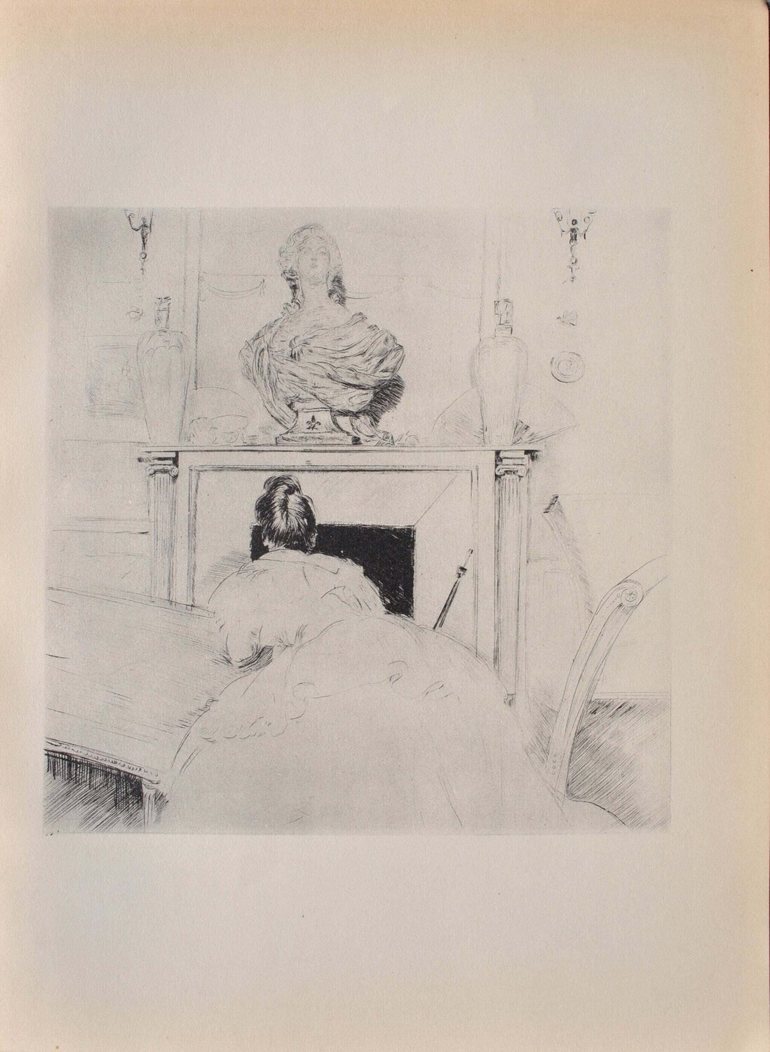 Le buste sur la cheminée Paul César Helleu Impresión en venta