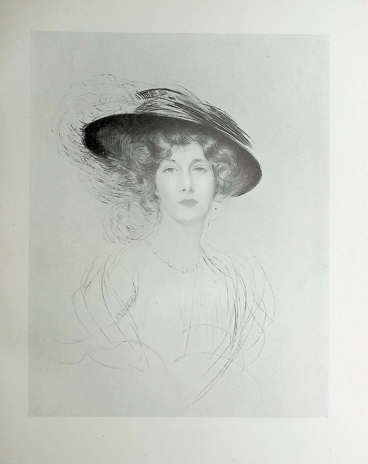 Le chapeau à plume Paul César Helleu Druck zu verkaufen