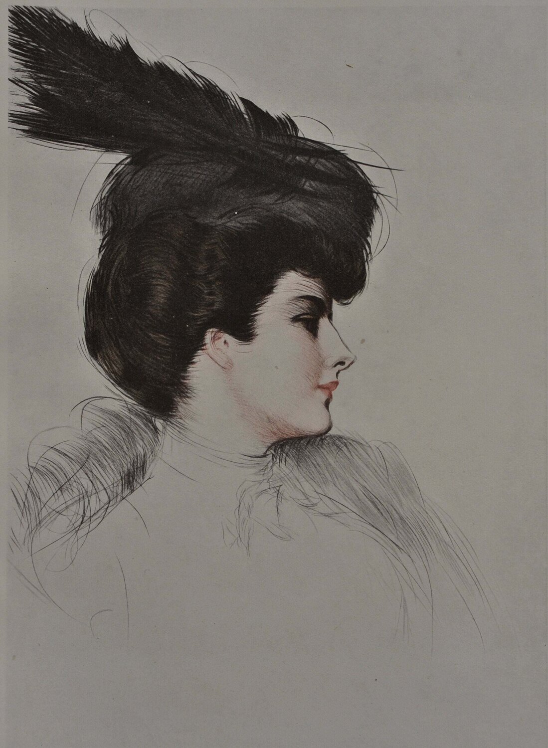 La dame à la toque Paul César Helleu Druck zu verkaufen