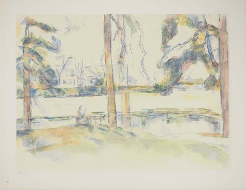 Val d'Oise, Vue du château de Montgeroult, Lithographie et pochoir by Paul Cézanne, Print for Sale on Singulart
